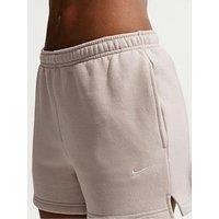 Nike Womens Studio Fleece Mid Rise 4" Sweat Shorts - Cream