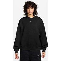 Nike Womens Studio Fleece Oversized Crew Sweatshirt - Black