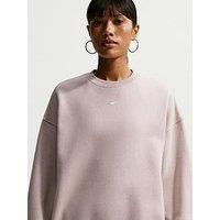 Nike Womens Studio Fleece Oversized Crew Sweatshirt - Light Pink