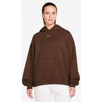 Nike Womens Studio Fleece Oversized Hoodie - Brown