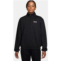 Nike Womens Training Studio Fleece Logo Sweatshirt - Black