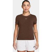 Nike Womens Chill Knit Swoosh T-Shirt - Brown
