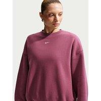 Nike Womens Studio Fleece Oversized Crew Sweatshirt - Pink