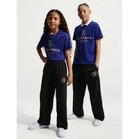 Nike Big Kids' Club Fleece Crest Logo Open Hem Joggers - Black