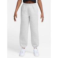 Nike Junior Girls Studio Club Fleece Loose Fit Joggers - Light Grey