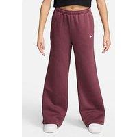 Nike Junior Girls Studio Club Fleece Open Hem Joggers - Pink