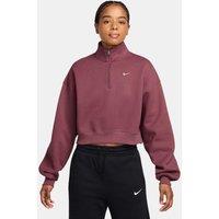 Nike Womens Studio Fleece Oversized 1/4 Zip Sweatshirt - Pink