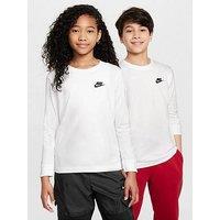 Nike Big Kids' Essentials Logo Long Sleeve T-Shirt - White