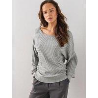 The Very Collection Classic Comfort Stitch Interest Jumper - Grey