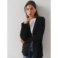 The Very Collection Classic Comfort Ribbed Edge To Edge Cardigan - Black