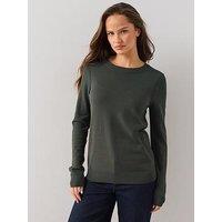The Very Collection Classic Comfort Crew Neck Knitted Jumper - Dark Green