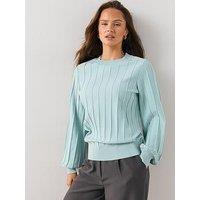 The Very Collection Classic Comfort Crew Neck Stitch Interest Jumper - Light Blue