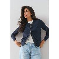 The Very Collection Classic Comfort Crew Neck Cardigan - Navy