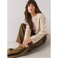 The Very Collection Timeless Yarn Crew Neck Jumper - Beige