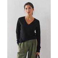 The Very Collection Classic Comfort V Neck Jumper - Black