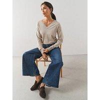 The Very Collection Classic Comfort V Neck Jumper - Beige