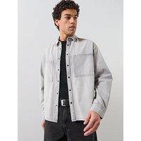 Allsaints Al Canvas Casual Shirt - Light Grey