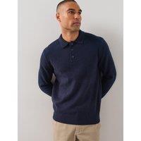 The Very Collection Mens Supersoft Knitted Polo Shirt - Navy