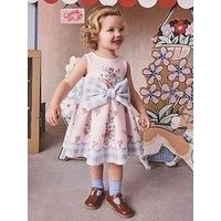 Cath Kidston Younger Girls Floral Bow Scuba Dress - Cream
