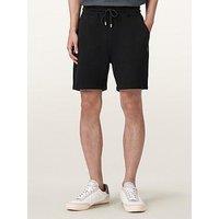 Allsaints Mens Asher Straight Fit Ramskull Sweat Shorts - Black