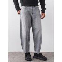 Allsaints Barrel Trash Loose Jeans - Grey
