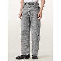 Allsaints Mens Lenny Wide Leg Loose Fit Jeans - Grey