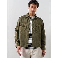 Allsaints Strand Long Sleeve Casual Shirt - Dark Green