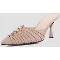 The Very Collection Caged Kitten Heel Court Shoe - Taupe