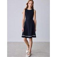 Ted Baker Older Girls Sleeveless Cut-Out Bow Detail Skater Dress - Navy