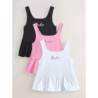 Ted Baker Girls 3 Pack Bubble Hem Vests - Multi