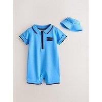 Ted Baker Baby Boys Romper & Hat Set - Blue