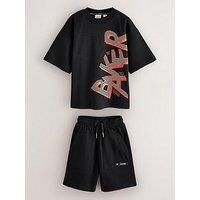 Ted Baker Boys Logo T-Shirt & Sweat Short Set - Black
