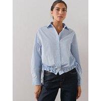 The Very Collection Striped Elasticated Waist Shirt - Blue
