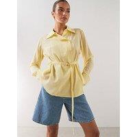 The Very Collection Lyocell & Belted Detail Shirt - Yellow