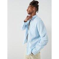 Gant Regular Fit Cotton Linen Long Sleeve Shirt - Light Blue