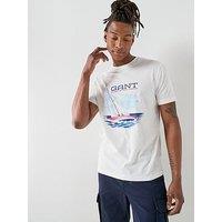 Gant Large Sailing Graphic T-Shirt - Off White