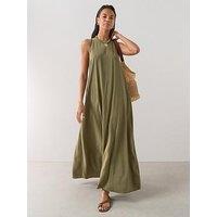 The Very Collection Volume Hem Sleeveless Midaxi Dress - Green