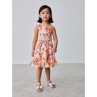 Ted Baker Younger Girls Fruit Print Cross Back Tiered Dress - Multi