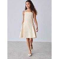 Ted Baker Older Girls Structured Double Strap Skater Dress - Yellow
