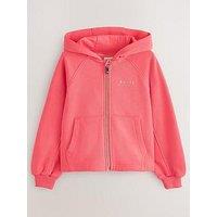 Ted Baker Older Girls Zip Logo Hoodie - Coral Pink