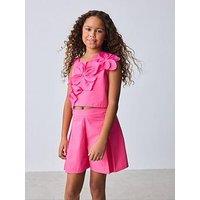 Ted Baker Girls 3D Floral Short Set - Pink