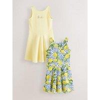 Ted Baker Older Girls 2 Pack Sleeveless Jersey Skater Dresses - Yellow