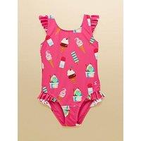 Joules Girls Splash Ice Cream Swimsuit - Pink