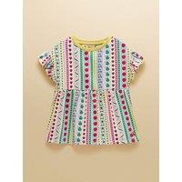 Joules Girls Harper Fruit Stripe Jersey Dress - Multi