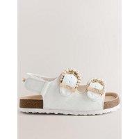 Ted Baker Girls Pearl Footbed Sandals - White