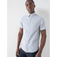 Gant Seersucker Striped Short Sleeve Shirt - Blue