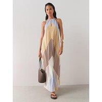 The Very Collection Stripe Volume Hem Midaxi Dress - Cream