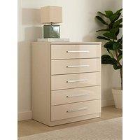 The Very Collection Prague Gloss 5 Drawer Chest - Fsc Certified