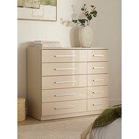 The Very Collection Prague Gloss 5+5 Wide Chest - Fsc Certified
