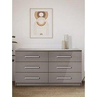 Very Home Prague Gloss 6 Drawer Chest - Grey